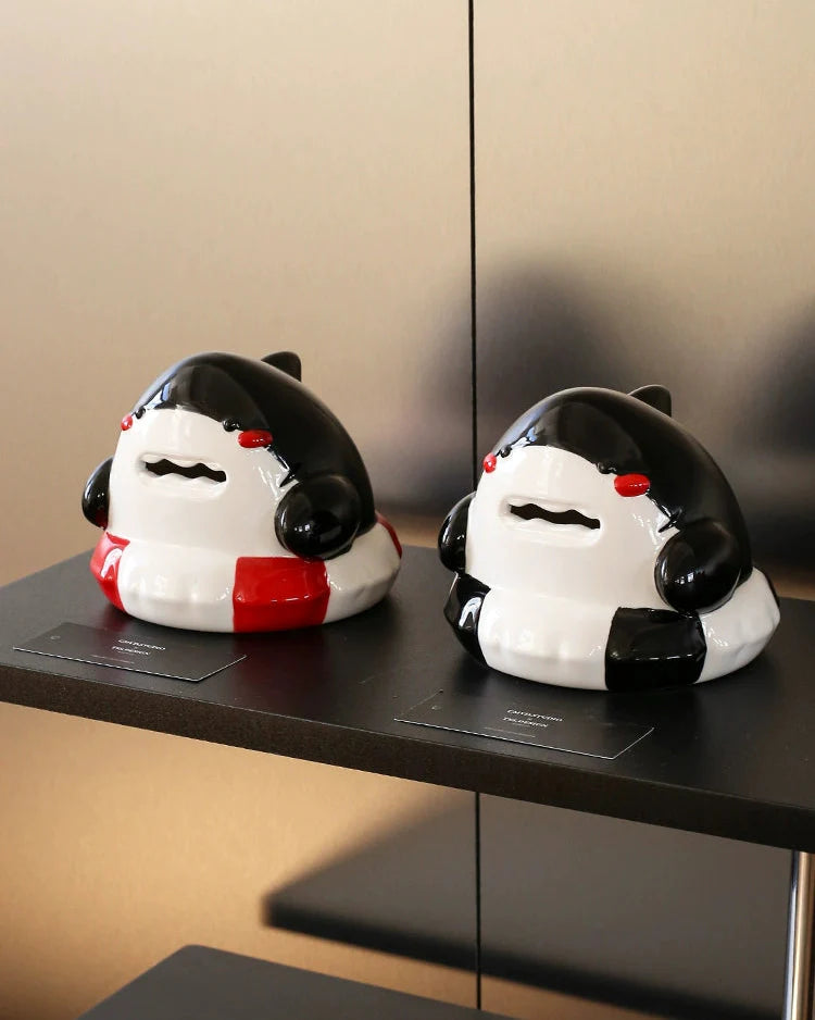 CMYD Original Design Creative Shark Piggy Bank Cartoon Ceramic Piggy Bank Christmas Gift Table Decoration Ornament