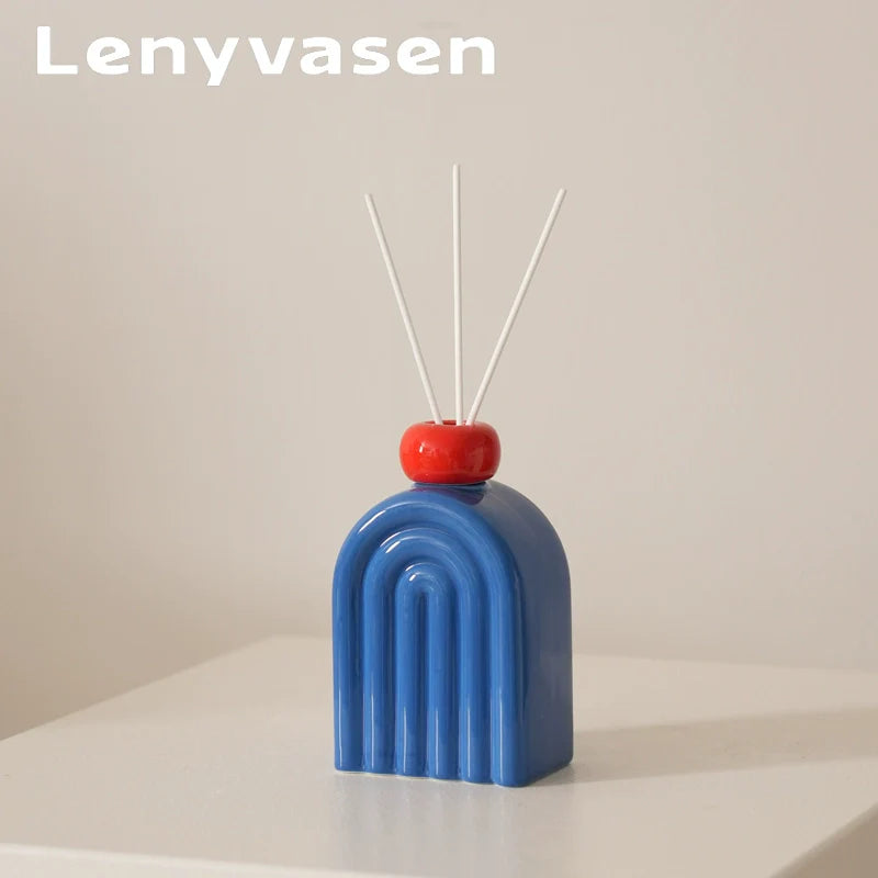 Matisse-Inspired Rainbow Ceramic Diffuser Bottle