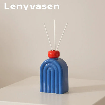 Matisse-Inspired Rainbow Ceramic Diffuser Bottle