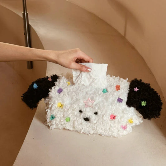 Fluffy Poodle Tissue Box Cover