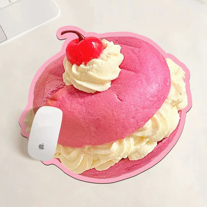 Cute Dessert-Shaped Leather Mouse Pad