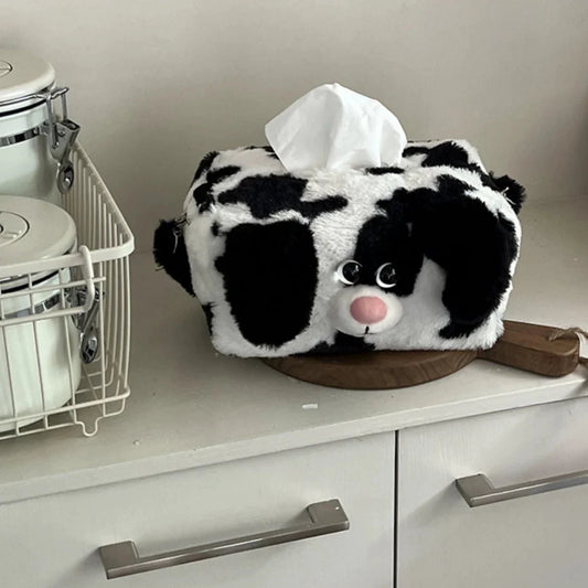 muguhome original cute dalmatian tissue box, tissue cover, plush gift drawer carton hanging