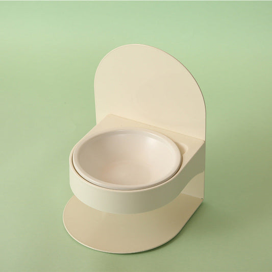 Ceramic high-foot oblique cat bowl adjustable magnetic pet bowl is not easy to overturn neck protection cats and dogs increase the height of the food bowl high neck