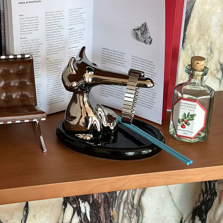 Magnetic Fox Butler Tray – Ceramic Key Holder Stand