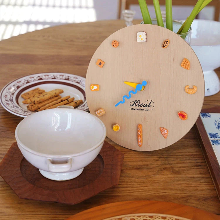 Wooden Bakery Wall Clock