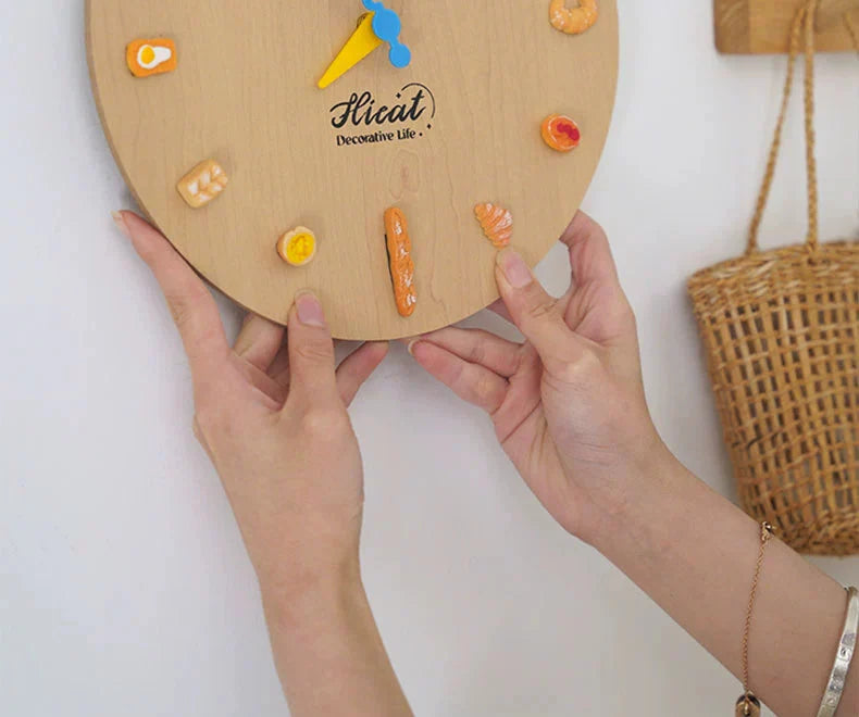 Wooden Bakery Wall Clock