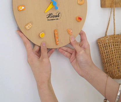 Wooden Bakery Wall Clock