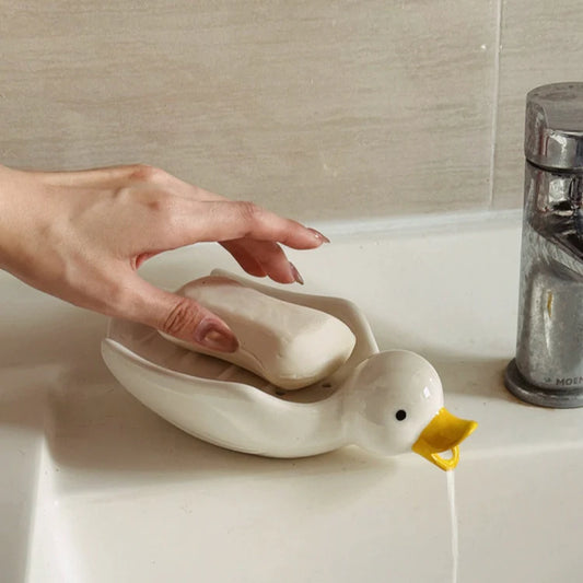 Homeside, saliva, duck soap tray, ins, korean cute duck soap tray, drain tray, soap dish, multi-purpose tray