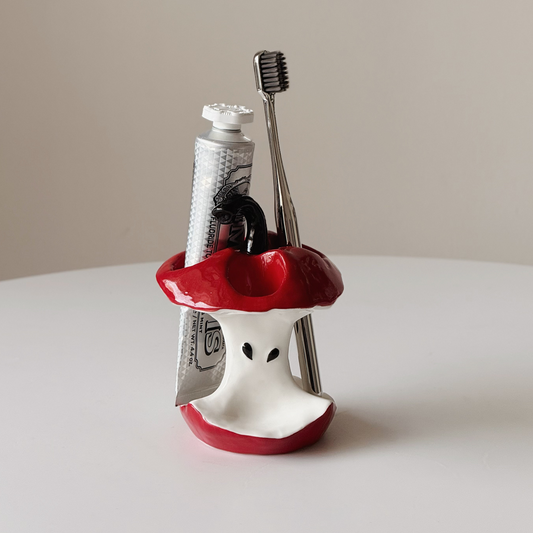 Yu Xuan's niche toothbrush holder, bathroom countertop, high-value apple toothpaste shelf, makeup brush storage ornaments