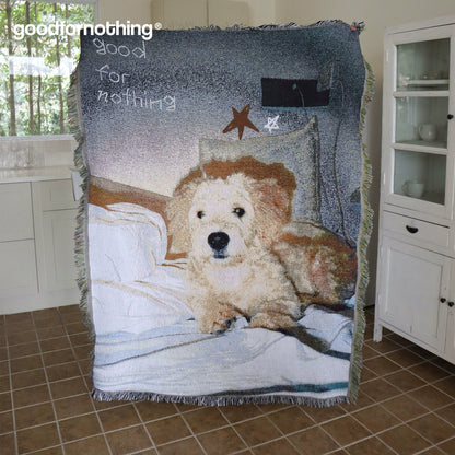 Golden Retriever Woven Blanket – Vintage Art Dog Tapestry Rug