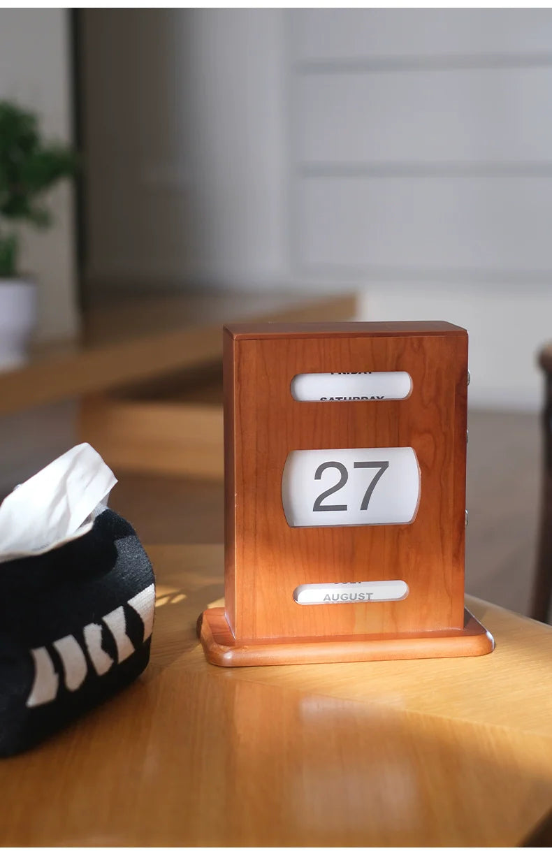 Mo Yu Creative Pre-owned Desk Calendar Cherry Original Design Ornament Ornament Calendar Retro Perpetual Calendar