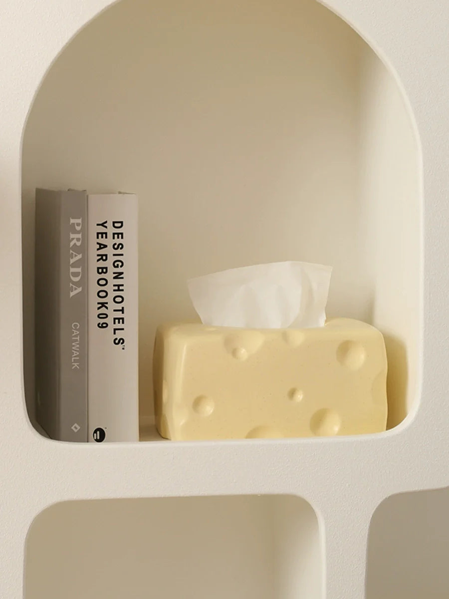 Cheese Block Ceramic Tissue Box
