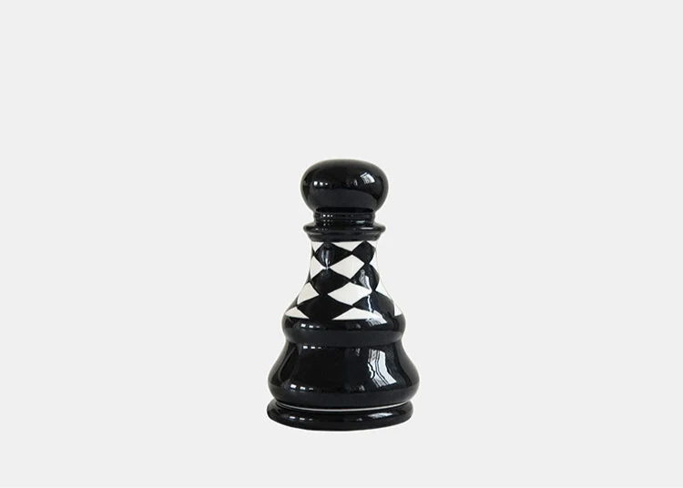 Ceramic Chess Piece Storage Jar