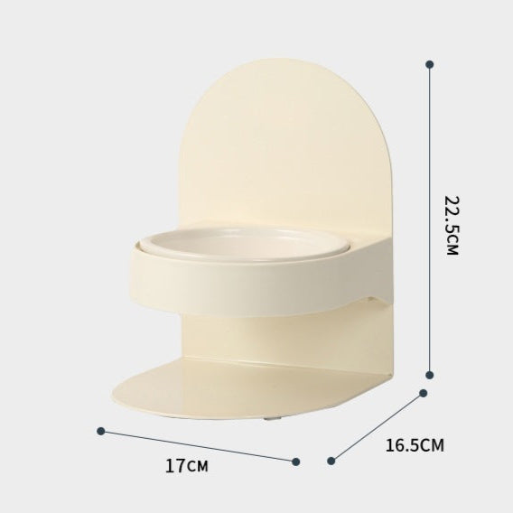 Ceramic high-foot oblique cat bowl adjustable magnetic pet bowl is not easy to overturn neck protection cats and dogs increase the height of the food bowl high neck