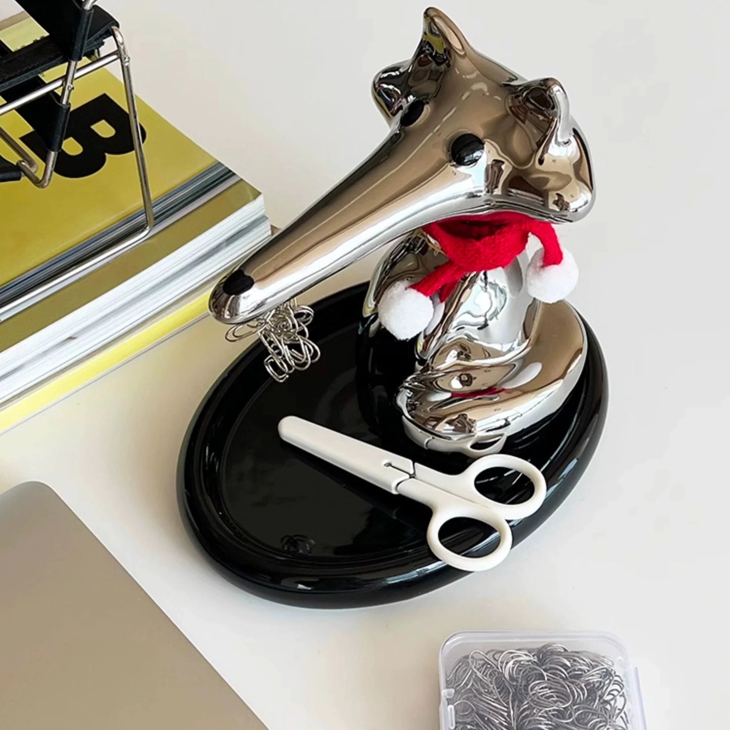 Magnetic Fox Butler Tray – Ceramic Key Holder Stand