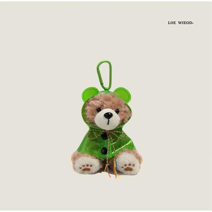 Bee Raincoat Dog Plush Keychain