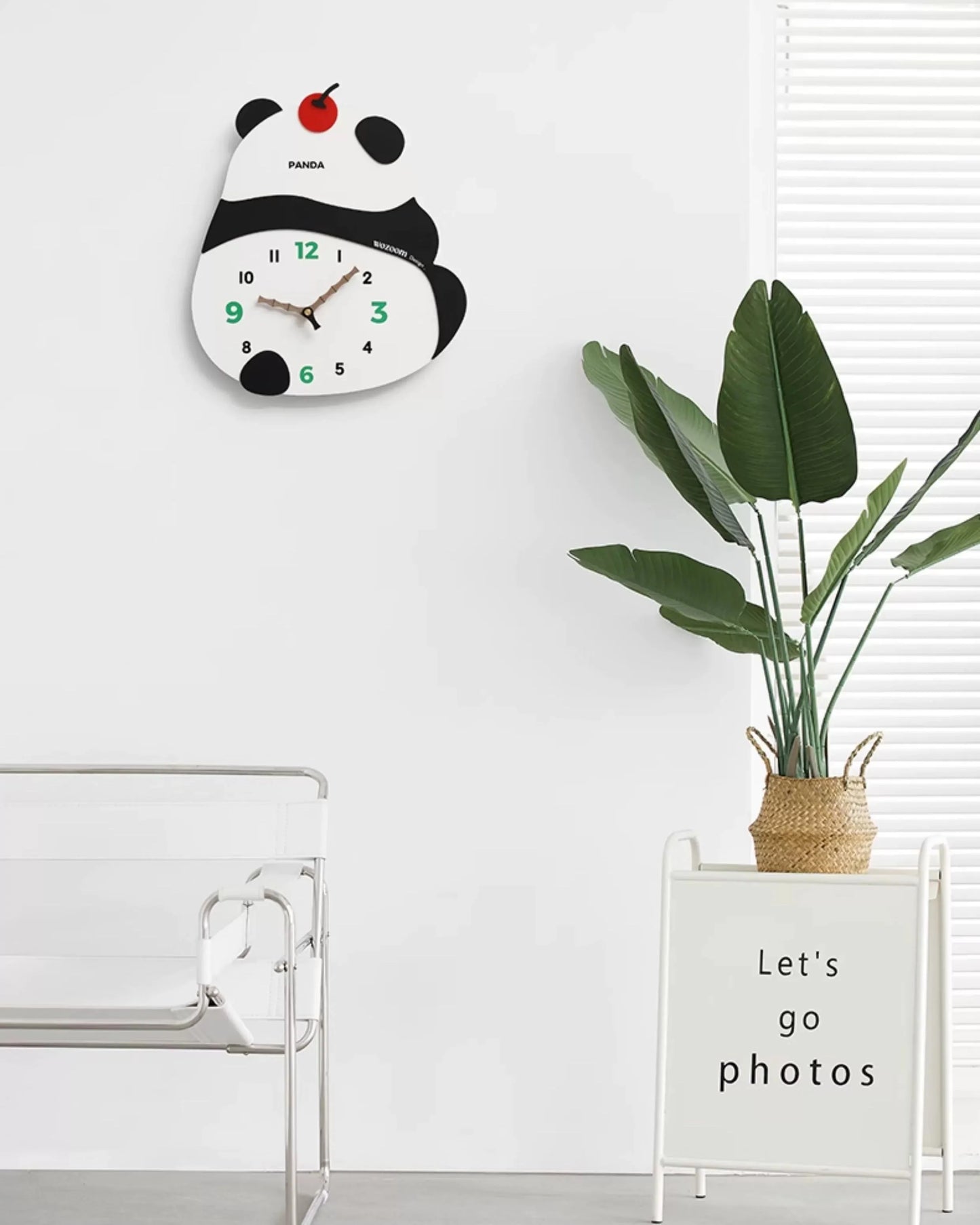 Panda Back Wall Clock
