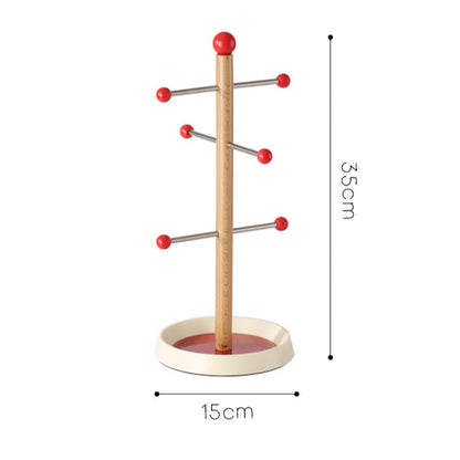Retro Tree-Style Wooden Cup Holder