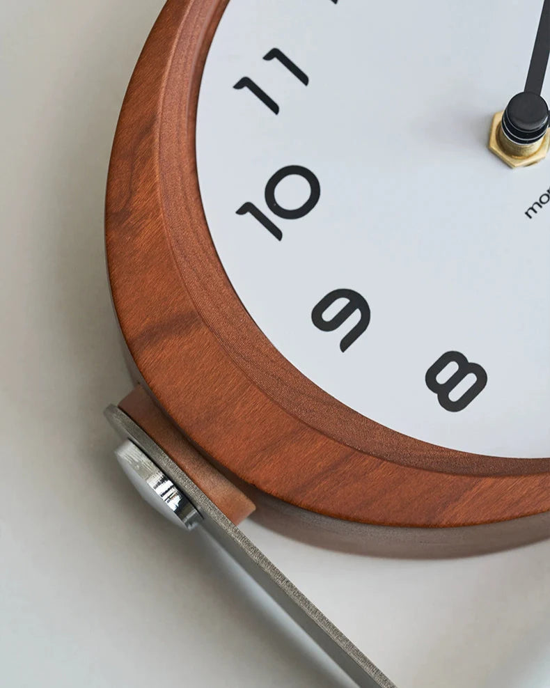 Mo Yu Original design cherry wood clock ornament Creative antique desktop decoration table clock shooting props