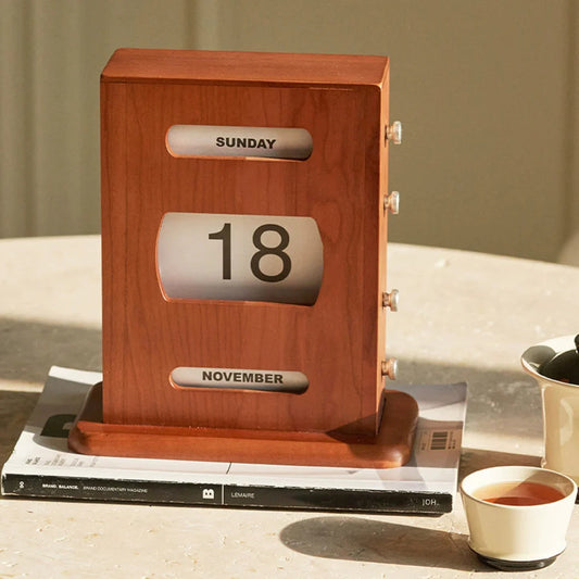 Mo Yu Creative Pre-owned Desk Calendar Cherry Original Design Ornament Ornament Calendar Retro Perpetual Calendar