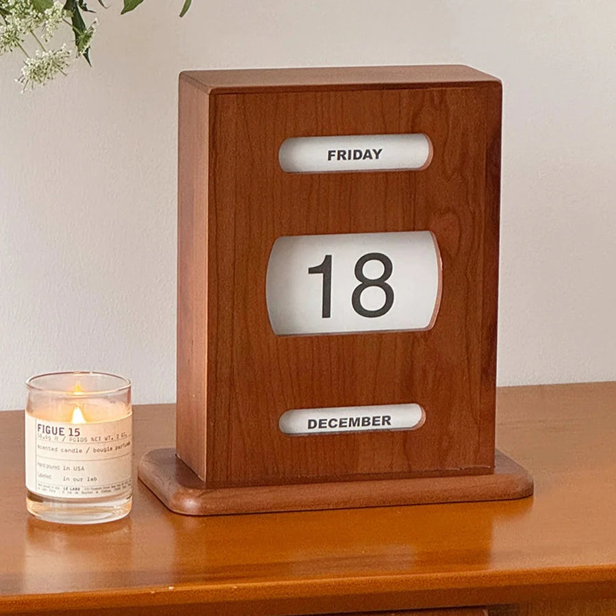 Mo Yu Creative Pre-owned Desk Calendar Cherry Original Design Ornament Ornament Calendar Retro Perpetual Calendar