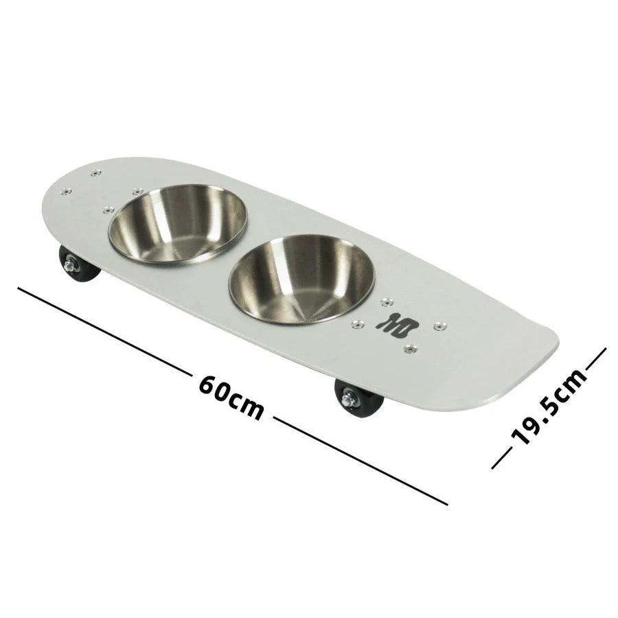 Skateboard Stainless Pet Bowl