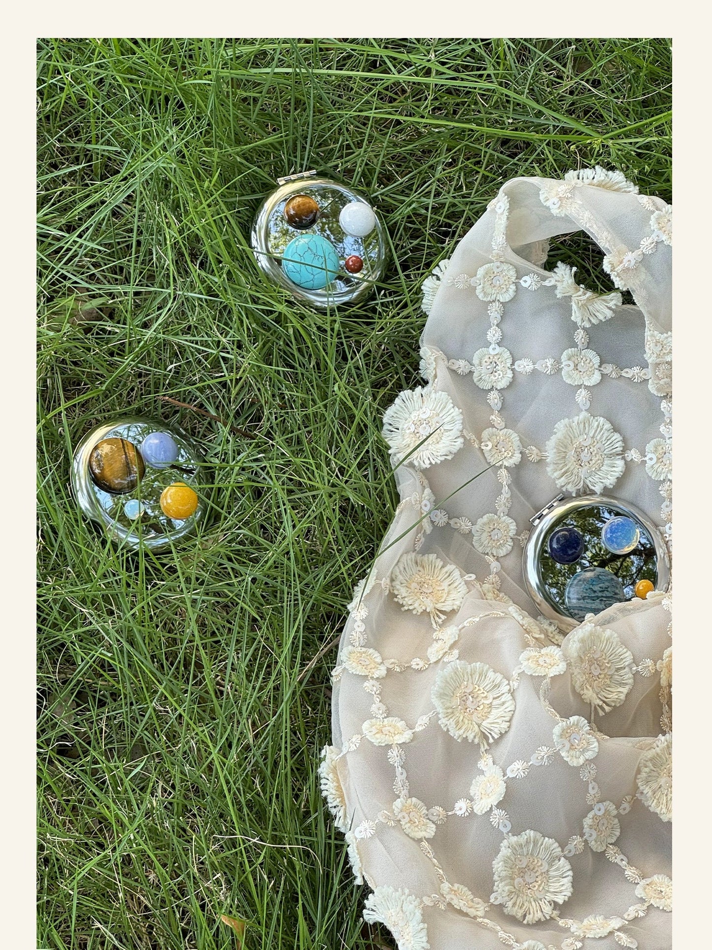 Natural Stone Compact Mirror