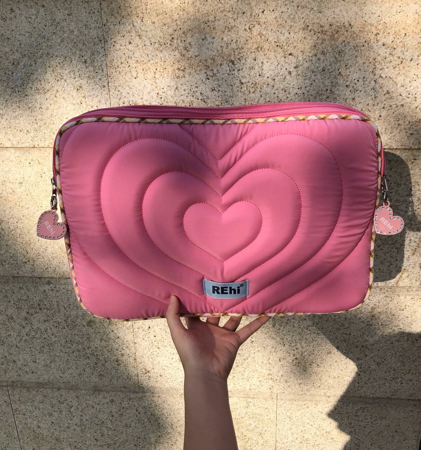 Y2K Pink Heart Laptop Sleeve Case