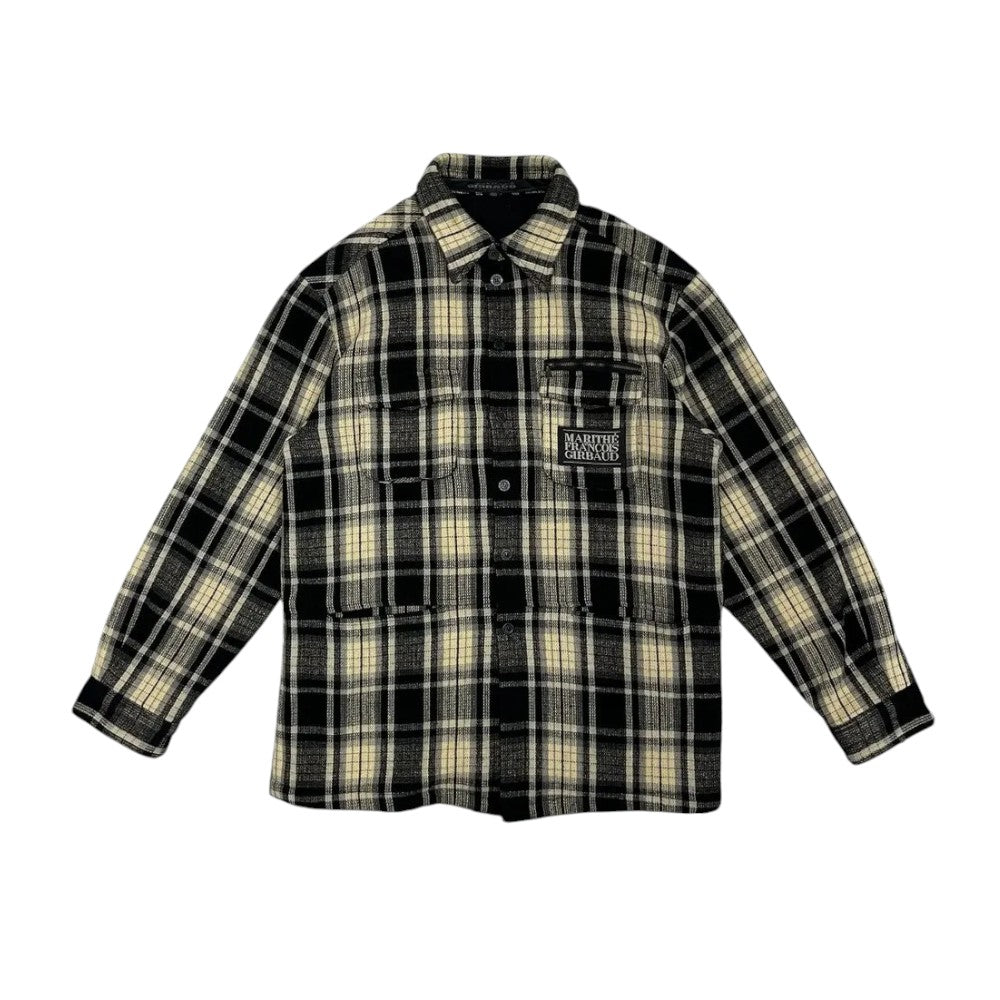 90s Marithe François Girbaud Logo Wool Flannel Jacket[L]