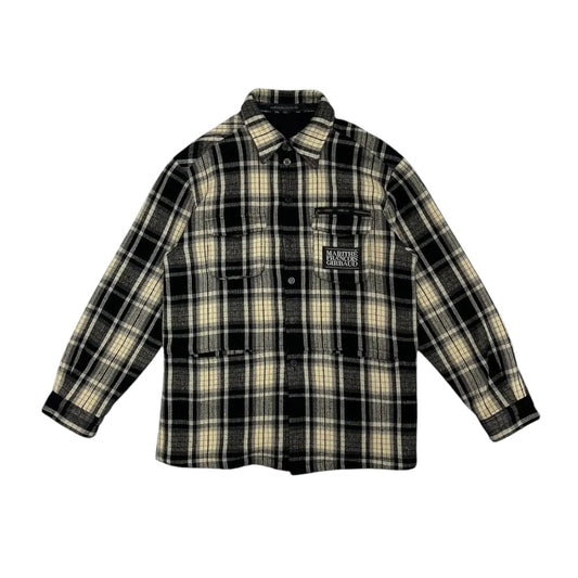 90s Marithe François Girbaud Logo Wool Flannel Jacket[L]