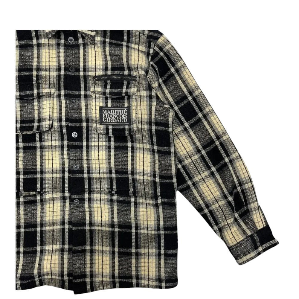 90s Marithe François Girbaud Logo Wool Flannel Jacket[L]