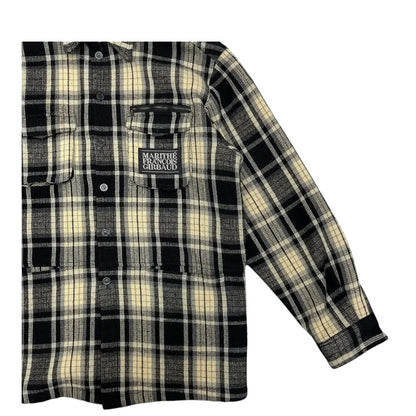 90s Marithe François Girbaud Logo Wool Flannel Jacket[L]