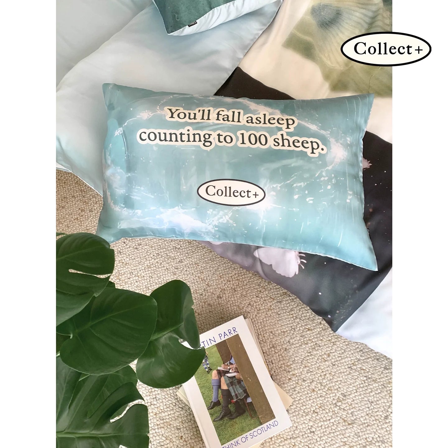 Blue and green butterfly pillowcases with summer text