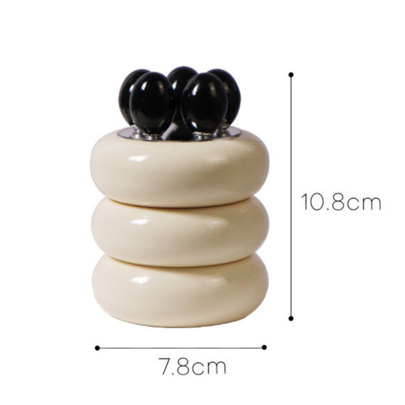 Tomato-Shaped Picks & Round Storage Holder