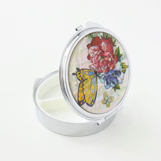 Pearl Compact Pill & Jewelry Case -Large