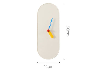 Nordic Oval Wall Clock with Wavy Hands