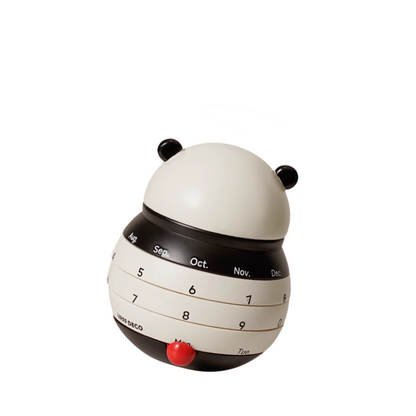 Panda-shaped perpetual desk calendar in Nordic style
