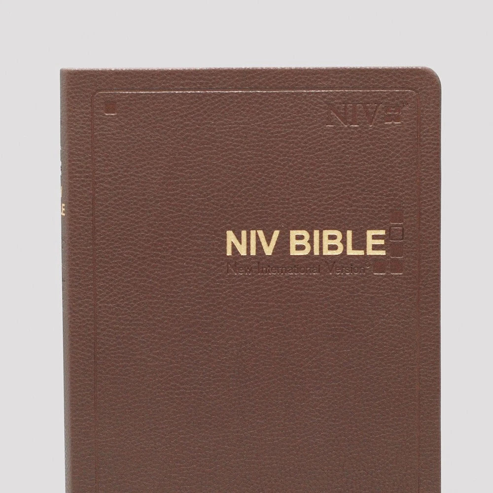 NIV English Bible | Large Print Hardcover | Dark Brown PU | Single Volume