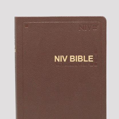 NIV English Bible | Large Print Hardcover | Dark Brown PU | Single Volume