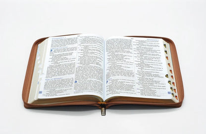 NIV English Bible | Large Zipper PU Cover | Brown | Single Volume