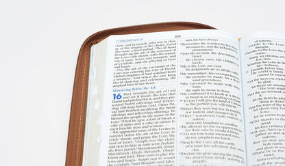 NIV English Bible | Large Zipper PU Cover | Brown | Single Volume