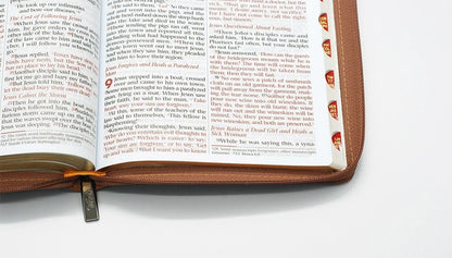 NIV English Bible | Large Zipper PU Cover | Brown | Single Volume